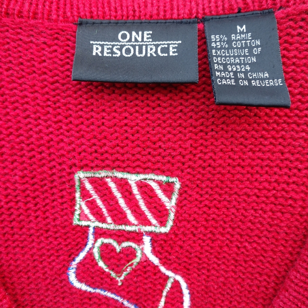 One Resource Red, Sweater Christmas vest, snowmen - Picture 3 of 5